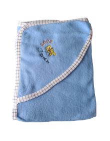 Baby woollen blanket For  Infants with hood  Sky blue